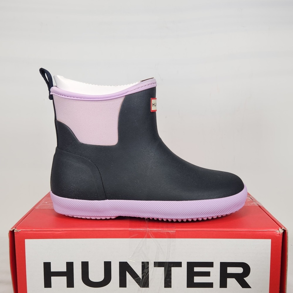 Hunter Rain Boots Big Kids Size 1 Dark Blue Neoprene Waterproof Chelsea Boots